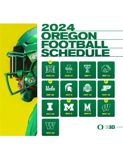 2024 Oregon Master Schedule .